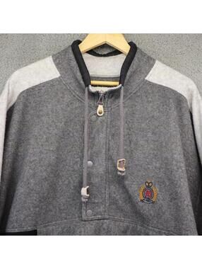 Bugle Boy XL Fleece 1/2 Zip Jacket Pockets vtg 90